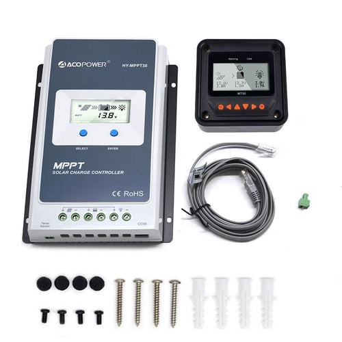 Midas 30 Amp MPPT Solar Charge Controller with MT-50