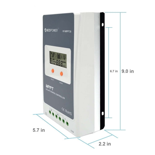 Midas 30 Amp MPPT Solar Charge Controller with MT-50