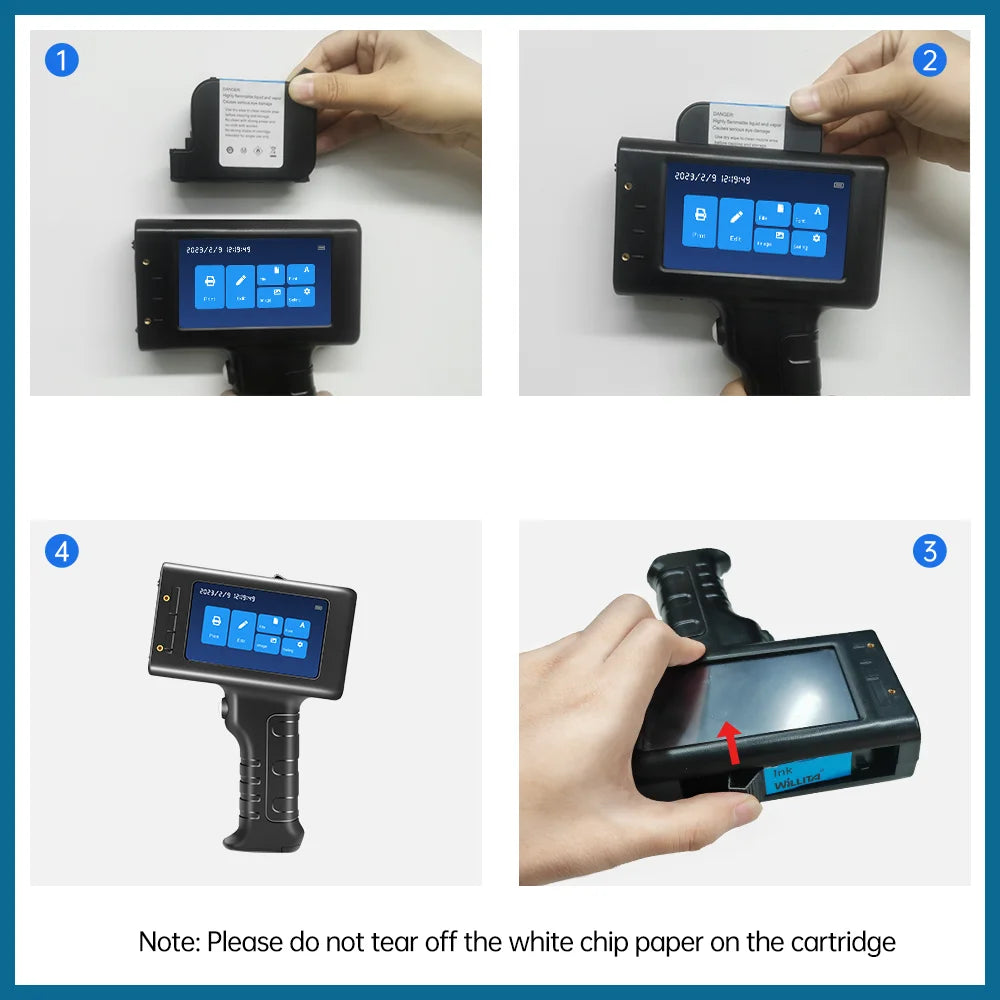 Willita Portable Handheld Inkjet Printer - Date/Batch No./Barcode/QR Code/Logo Printer for Labels Coding Industrial Inkjet Coder