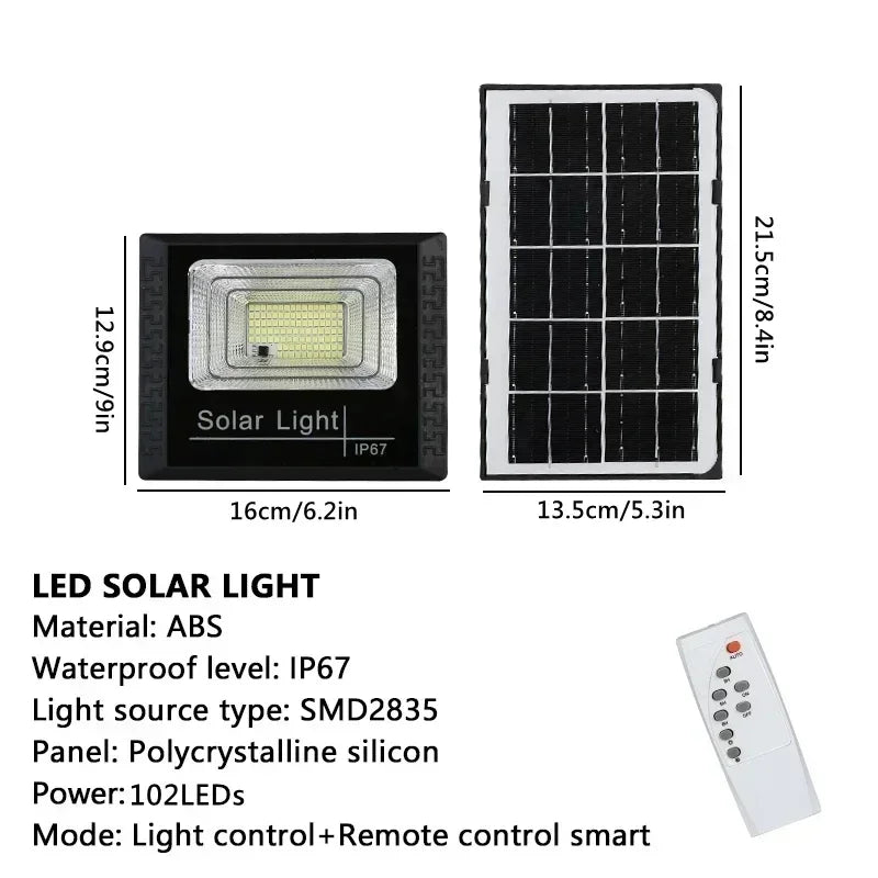 NEW 30-500W Solar Flood Lights with Remote Control Outdoor IP67 Waterproof Solar Powered Spotlight Solar Reflector Wall Lamp Hot