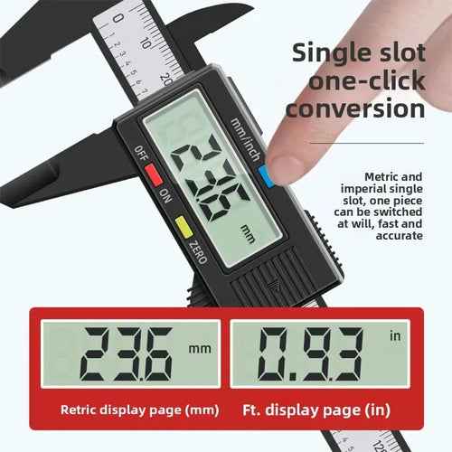 100/150mm Digital Caliper Vernier Caliper Gauge Measuring Tool for Carpentry Tools with Carbon Fiber Dial and Electronic Ruler