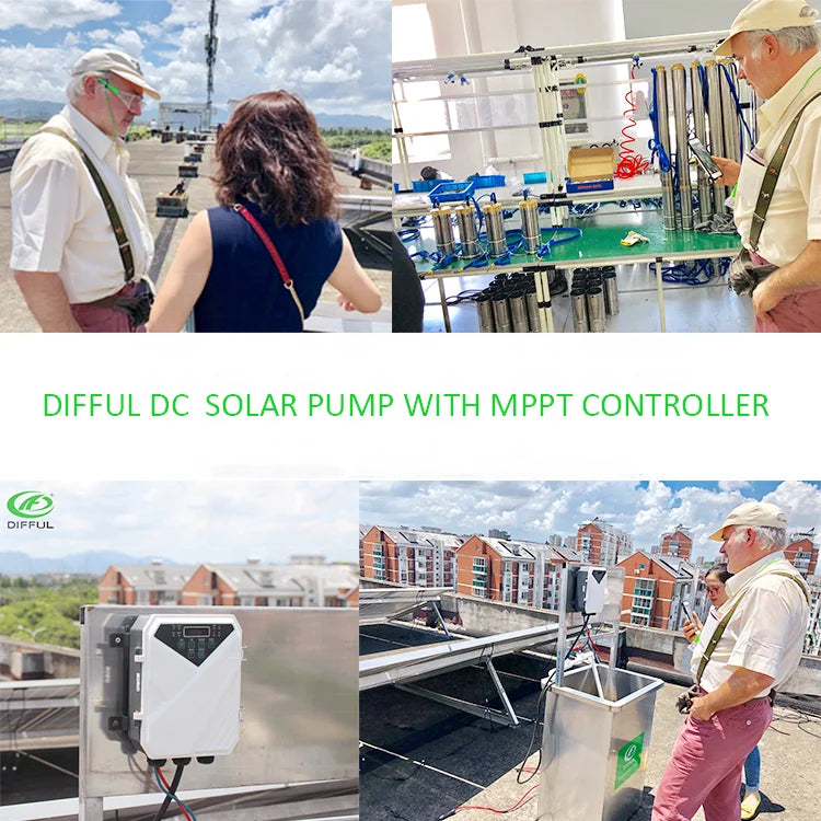 Power AC/DC   Hybrid Pump for Deep Well Irrigation Difful Brand 300m Head 4kw Solar Dc