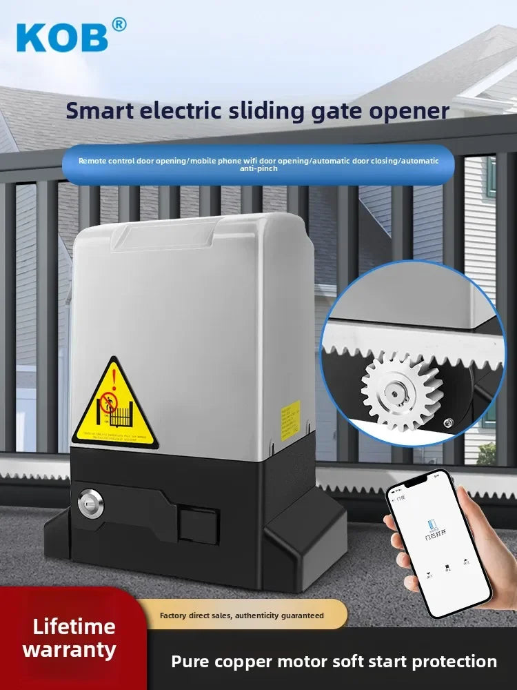 KOB Linear Electric Sliding Gate Motor 370W 800kg Automatic Door Opener for Villa Factory Gate with Remote Control