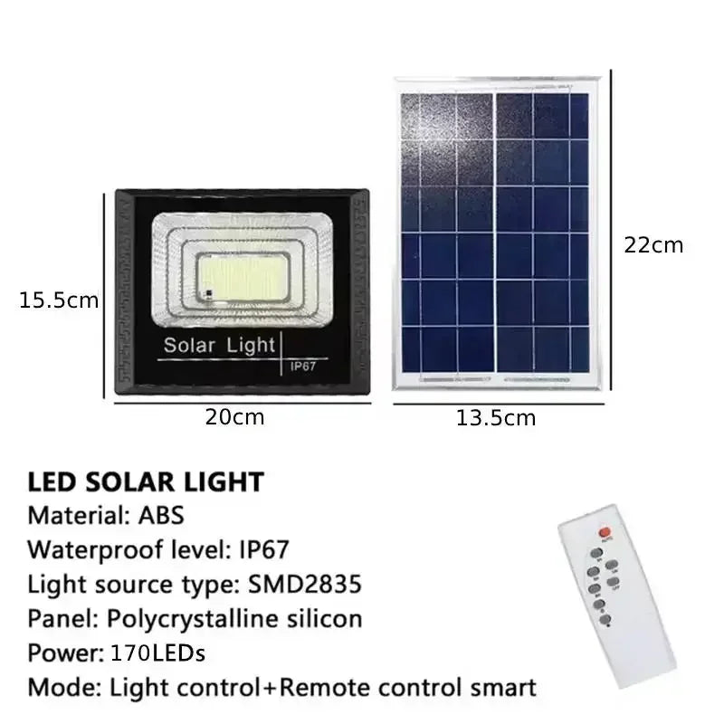 NEW 30-500W Solar Flood Lights with Remote Control Outdoor IP67 Waterproof Solar Powered Spotlight Solar Reflector Wall Lamp Hot