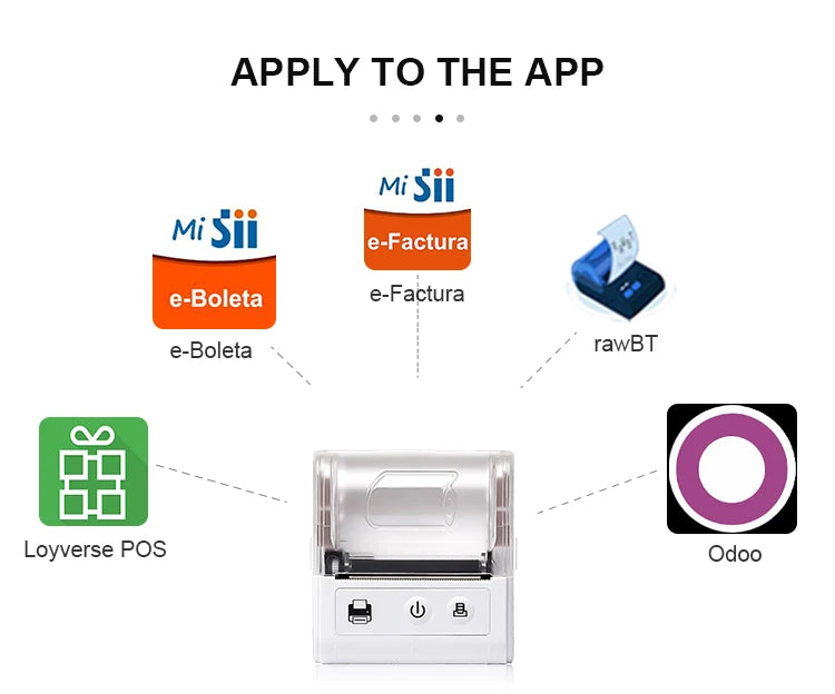 58MM Portable Mini Thermal Printer Bluetooth Thermal Printer For Small Business Printer Computer-Mobile Connection IOS Android