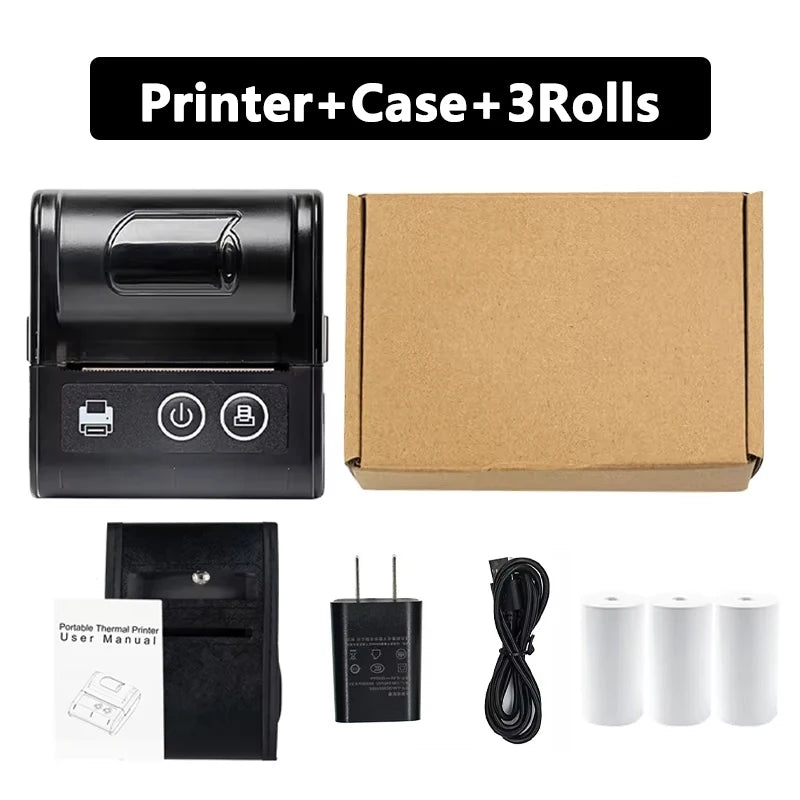 58MM Portable Mini Thermal Printer Bluetooth Thermal Printer For Small Business Printer Computer-Mobile Connection IOS Android