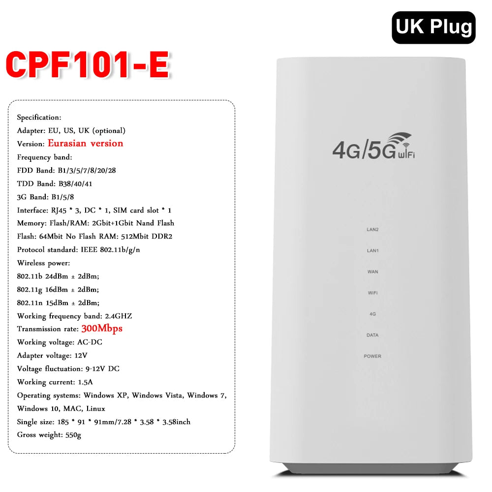4G LTE WiFi Router 150Mbps 300Mbps CPE EU Version WiFi Wireless Router 3 RJ45 with SIM Card Slot Internal Antenna WIFI Routers