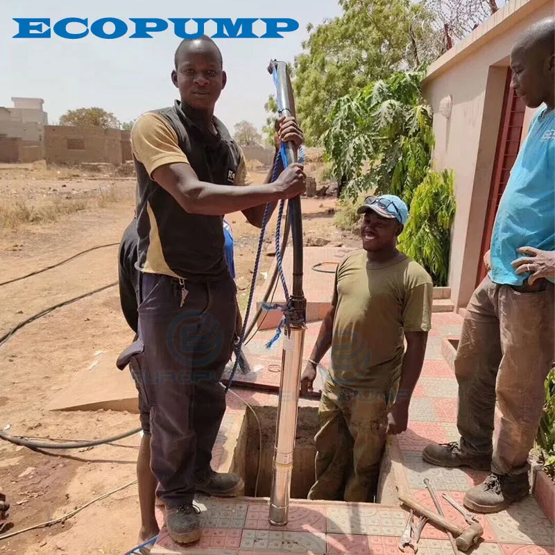 HYBRID SOLAR PUMP outlet 1.25" 2HP AC/DC AUTO-SWITCH 4" Submersible Pump Max head 168m Max Flow 7T/H Model: 4JSC7-168-D110-1500