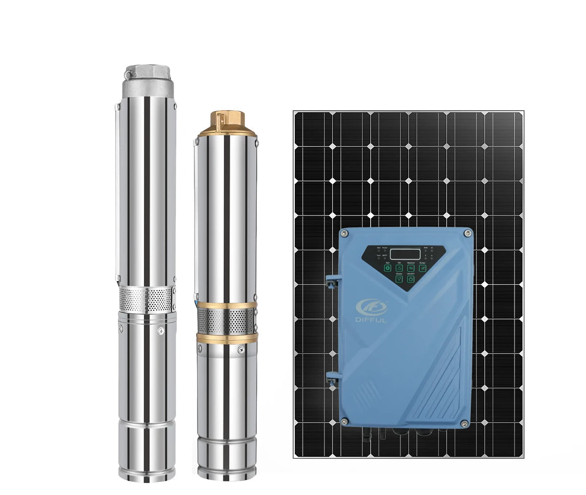 Power AC/DC   Hybrid Pump for Deep Well Irrigation Difful Brand 300m Head 4kw Solar Dc
