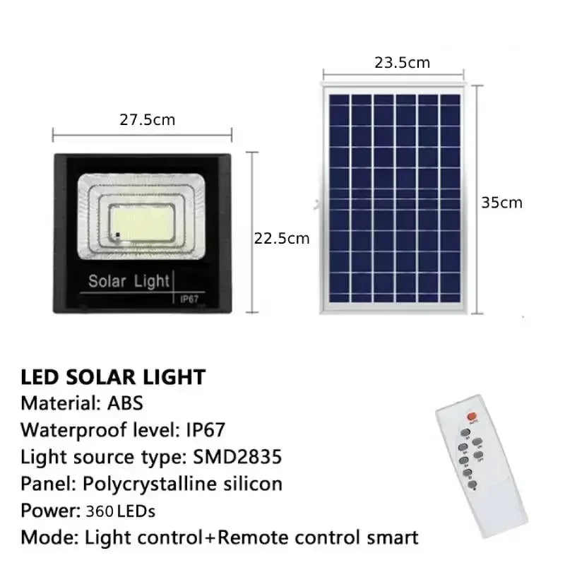 NEW 30-500W Solar Flood Lights with Remote Control Outdoor IP67 Waterproof Solar Powered Spotlight Solar Reflector Wall Lamp Hot