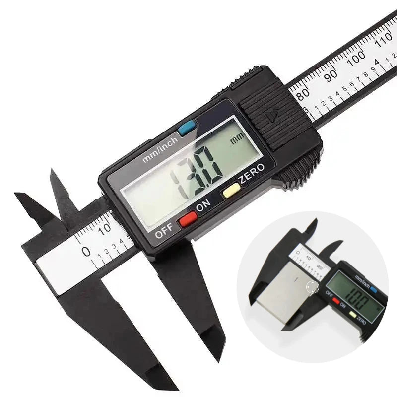 100/150mm Digital Caliper Vernier Caliper Gauge Measuring Tool for Carpentry Tools with Carbon Fiber Dial and Electronic Ruler