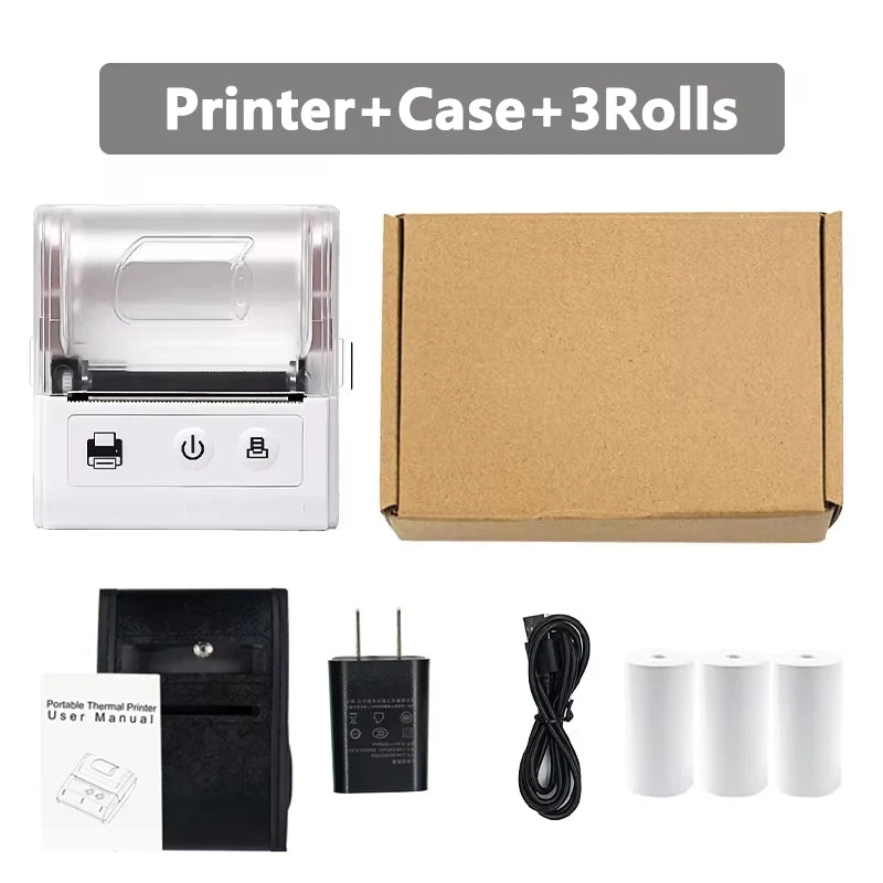 58MM Portable Mini Thermal Printer Bluetooth Thermal Printer For Small Business Printer Computer-Mobile Connection IOS Android