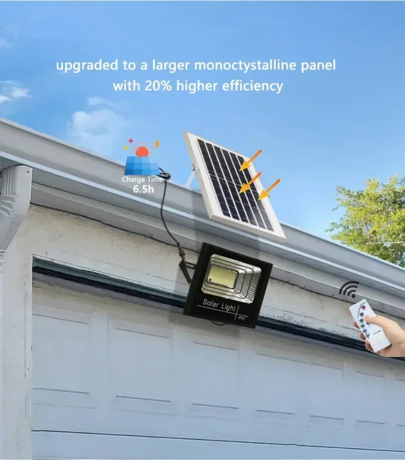 NEW 30-500W Solar Flood Lights with Remote Control Outdoor IP67 Waterproof Solar Powered Spotlight Solar Reflector Wall Lamp Hot