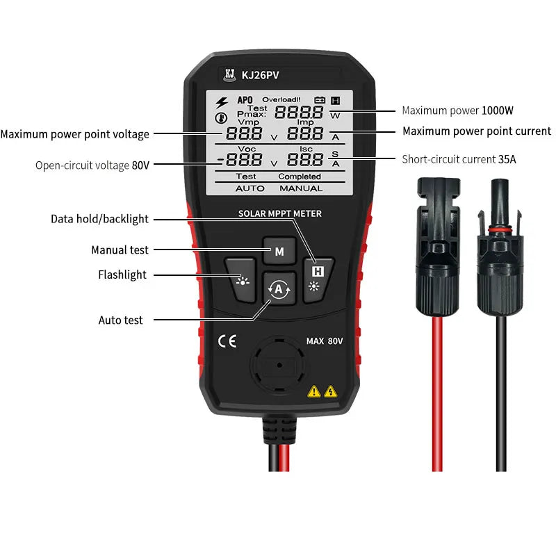 Solar Tester - Automatic and Rapid Measurement of PV Panel Maximum Power Point Tracking, Simultaneously Measures Maximum