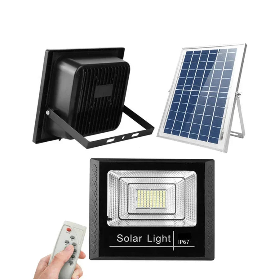 NEW 30-500W Solar Flood Lights with Remote Control Outdoor IP67 Waterproof Solar Powered Spotlight Solar Reflector Wall Lamp Hot