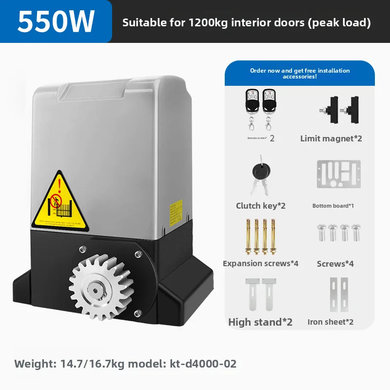 KOB Linear Electric Sliding Gate Motor 370W 800kg Automatic Door Opener for Villa Factory Gate with Remote Control