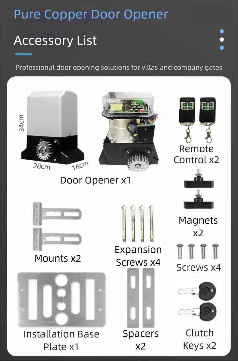 Automatic Sliding Gate Opener Kit WIFI Remote Control Door Opener Door Closer for Company Villa Courtyard Electric Door Operator