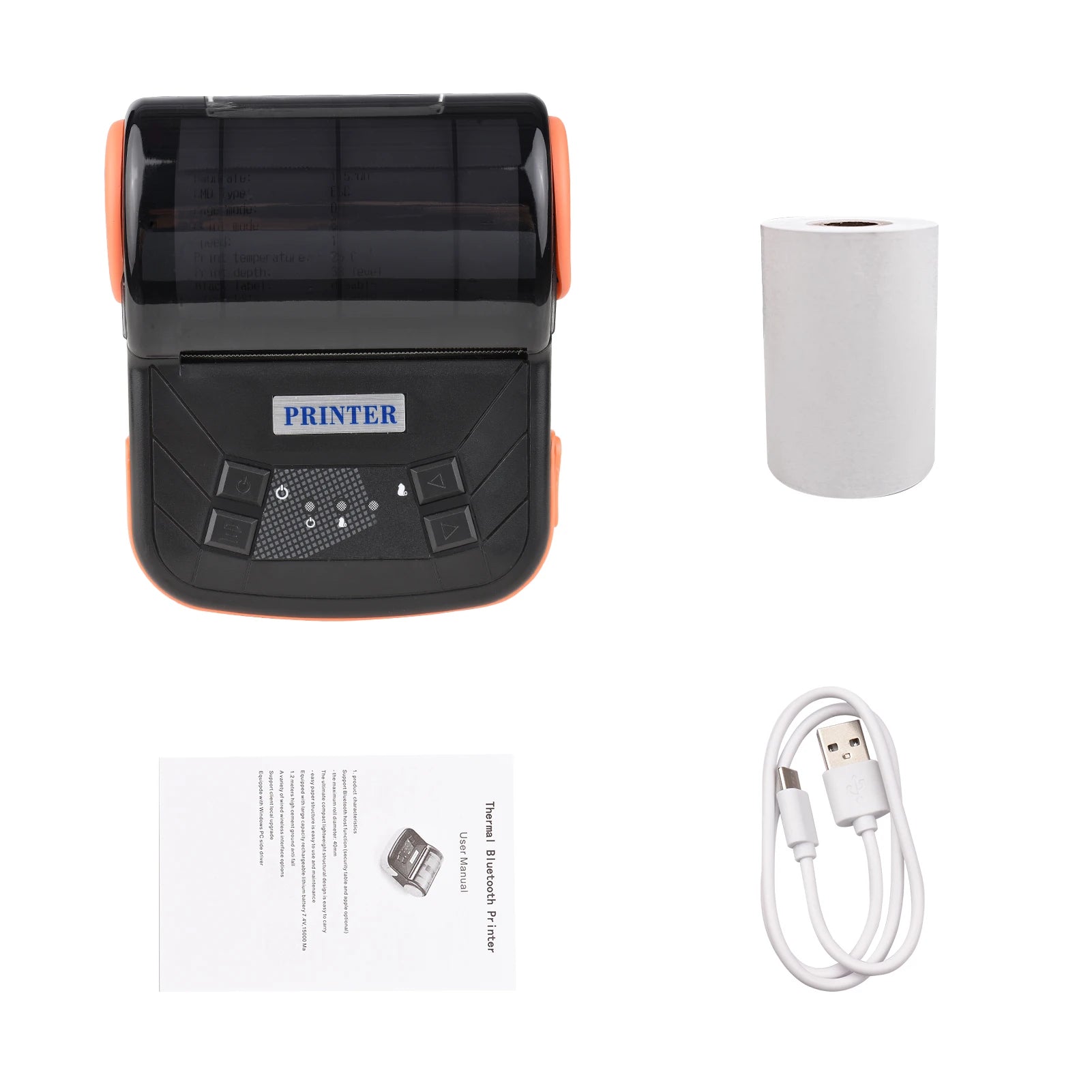 Portable 80mm Receipt Printer Wireless BT Thermal Receipt Printer Mobile Bill Printer ESC/POS Print Command for Retail Store