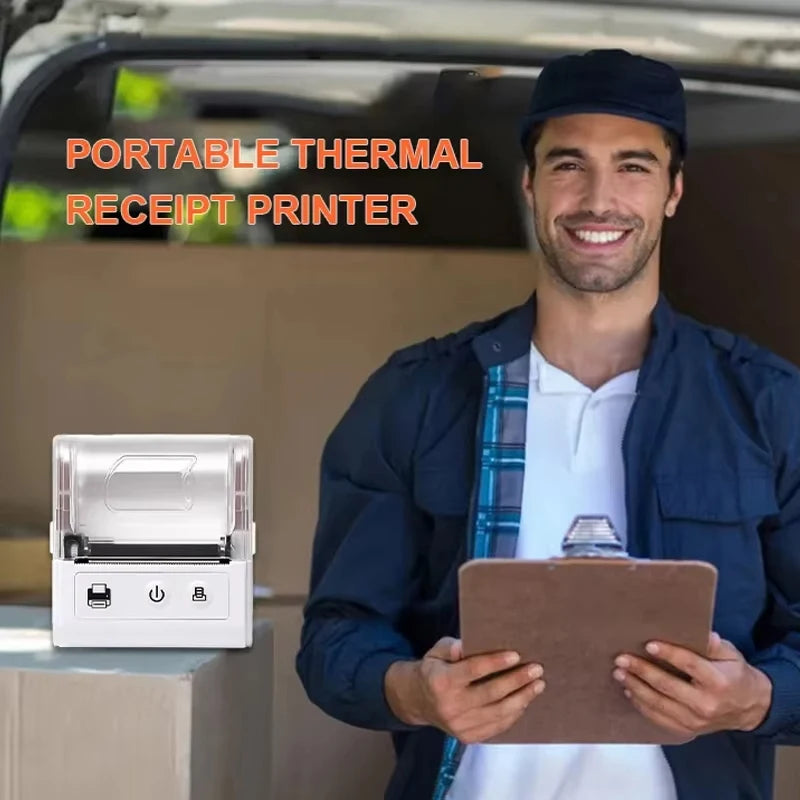 58MM Portable Mini Thermal Printer Bluetooth Thermal Printer For Small Business Printer Computer-Mobile Connection IOS Android