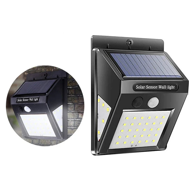 40LED Solar Lights Outdoor With 3 Mode Waterproof Motion Sensor Security Lighting LED Wall Street Lamp for Garden Porch Light