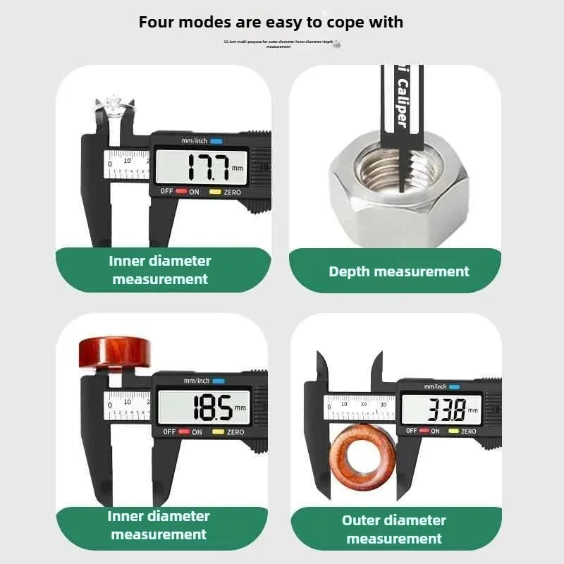 100/150mm Digital Caliper Vernier Caliper Gauge Measuring Tool for Carpentry Tools with Carbon Fiber Dial and Electronic Ruler