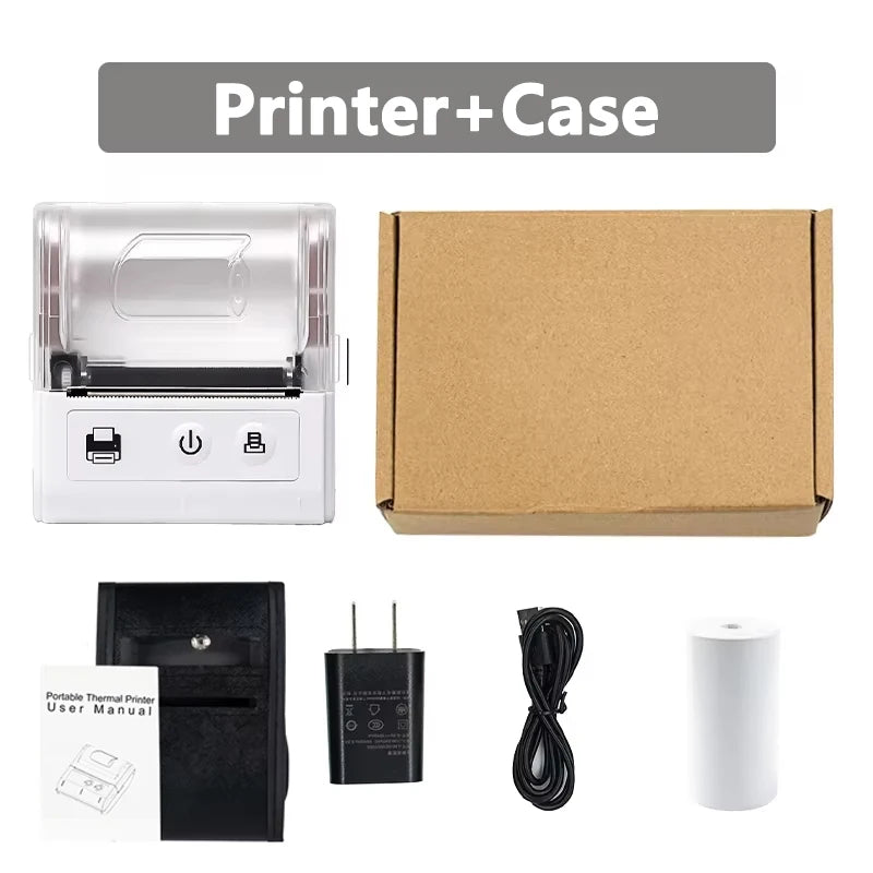 58MM Portable Mini Thermal Printer Bluetooth Thermal Printer For Small Business Printer Computer-Mobile Connection IOS Android
